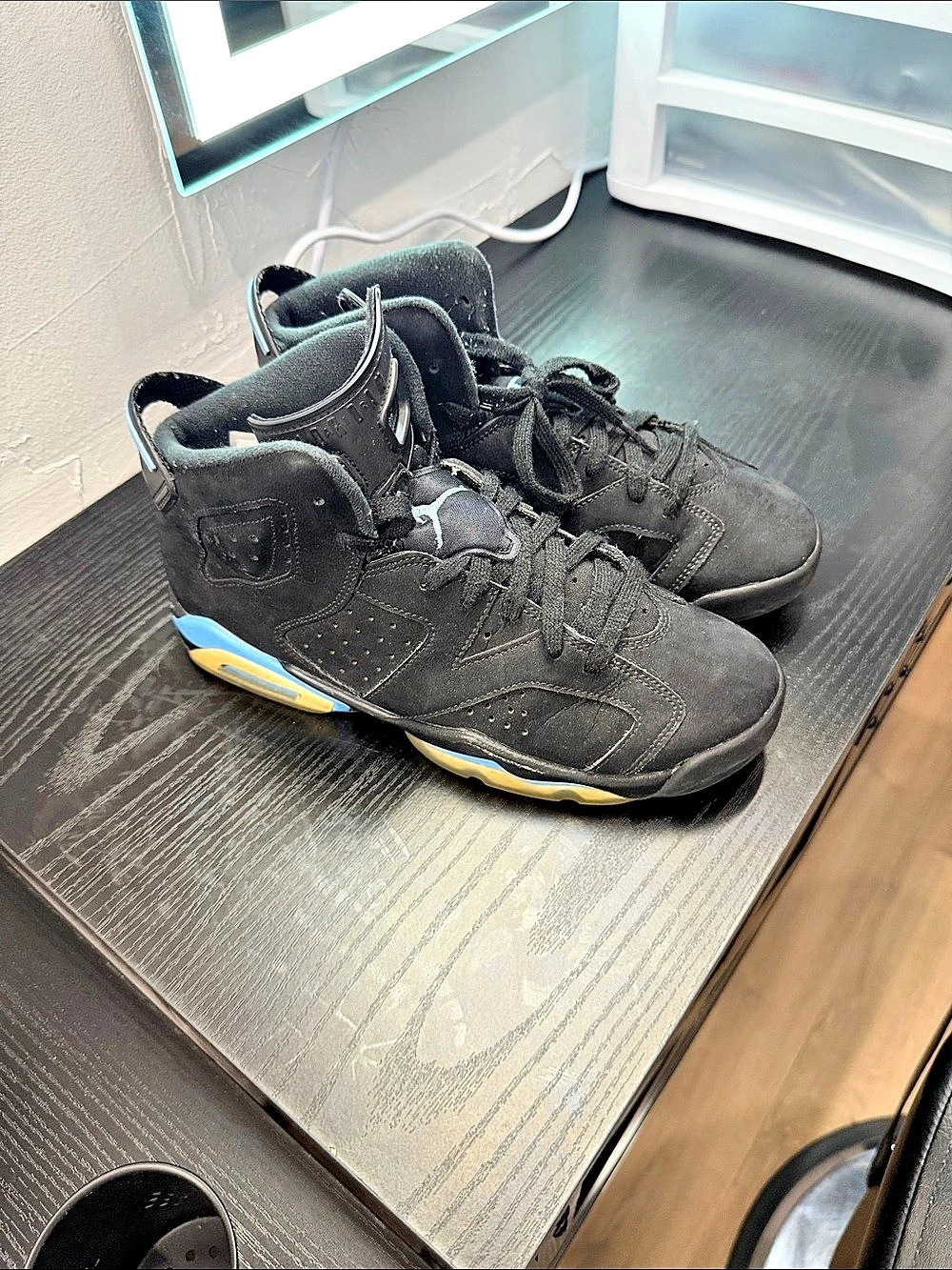 Jordan Air Jordan 6 Retro 'UNC' Black & Blue Sneakers US 6.5Y